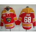 Panthers #68 Jaromir Jagr Red Gold Sawyer Hooded Sweatshirt Stitched Jersey