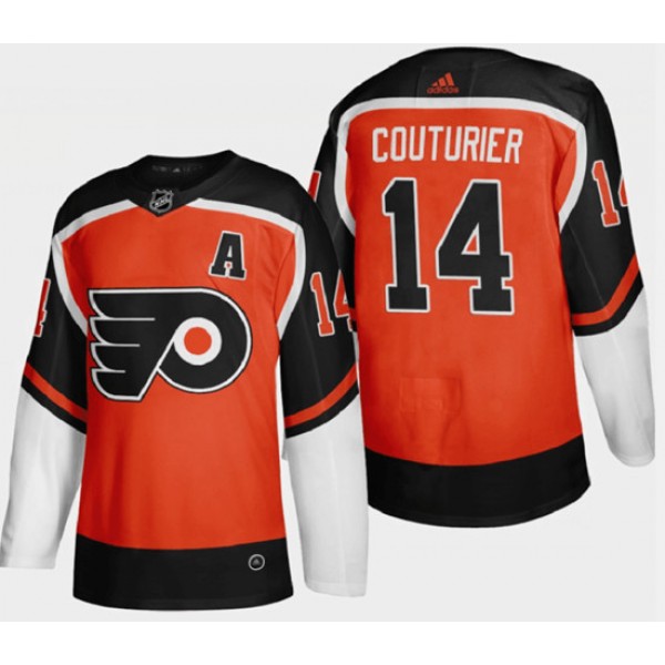 Philadelphia Flyers #14 Sean Couturier Orange Reverse Retro Stitched Jersey