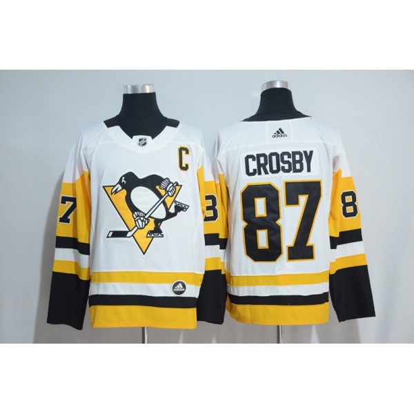 Pittsburgh Penguins #87 Sidney Crosby Adidas White Road Authentic Stitched Jersey