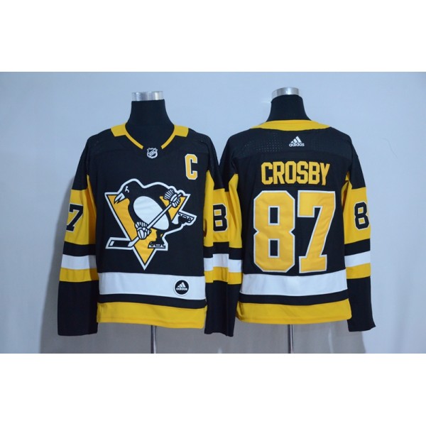 Pittsburgh Penguins #87 Sidney Crosby Adidas Black Road Authentic Stitched Jersey