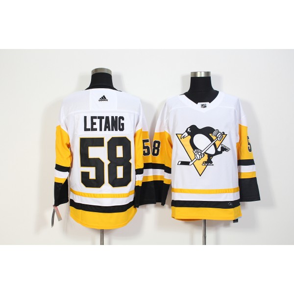 Pittsburgh Penguins #58 Kris Letang White Stitched Adidas Jersey