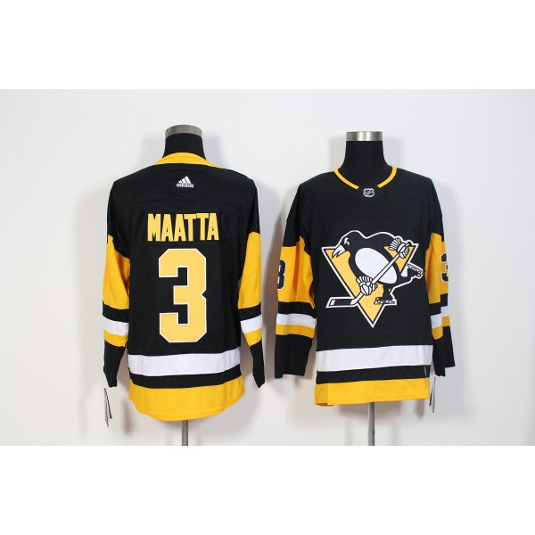 Pittsburgh Penguins #3 Olli Maatta Black Stitched Adidas Jersey