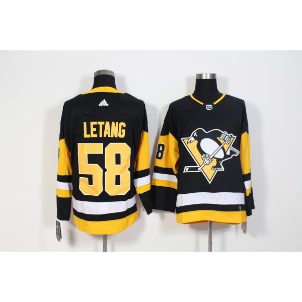Pittsburgh Penguins #58 Kris Letang Black Stitched Adidas Jersey