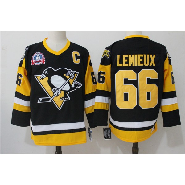 Pittsburgh Penguins #66 Mario Lemieux Black Throwback CCM Stitched Jersey
