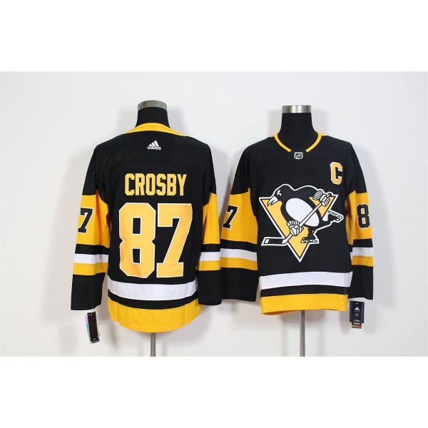 Pittsburgh Penguins #87 Sidney Crosby Black Fashion Gold Stitched Jersey