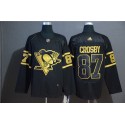 Pittsburgh Penguins #87 Sidney Crosby Black Golden Stitched Jersey