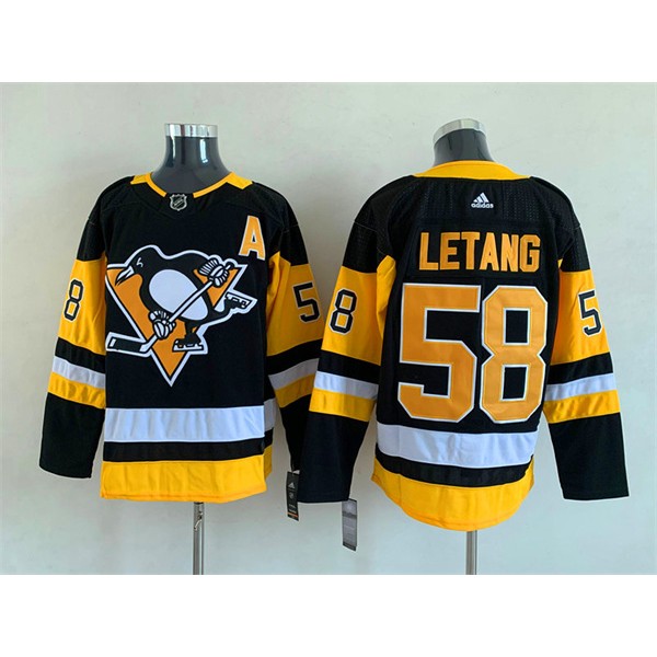 Pittsburgh Penguins #58 Kris Letang Black Stitched Jersey