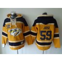 Predators #59 Roman Josi Yellow Sawyer Hooded Sweatshirt Stitched Jersey