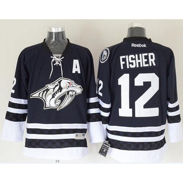 Predators #12 Mike Fisher Blue Third Stitched Jersey