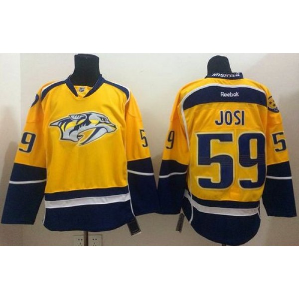 Predators #59 Roman Josi Yellow Home Stitched Jersey