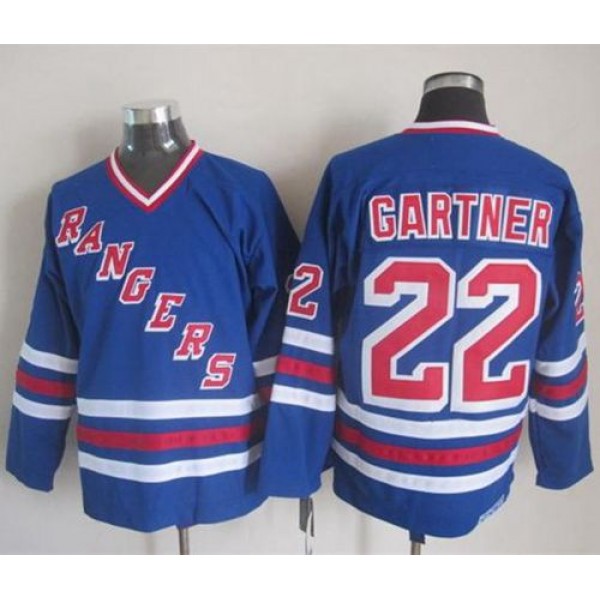 Rangers #22 Mike Gartner Blue CCM Heroes Of Hockey Alumni Stitched Jersey