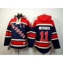 Rangers #11 Mark Messier Navy Blue Sawyer Hooded Sweatshirt Stitched Jersey