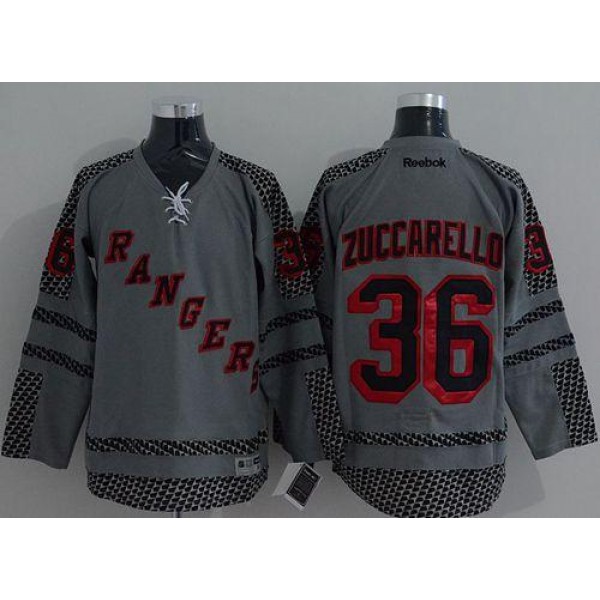 Rangers #36 Mats Zuccarello Charcoal Cross Check Fashion Stitched Jersey