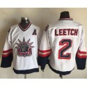 Rangers #2 Brian Leetch White CCM Statue Of Liberty Stitched Jersey