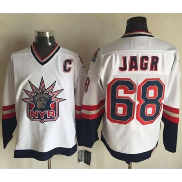 Rangers #68 Jaromir Jagr White CCM Statue Of Liberty Stitched Jersey