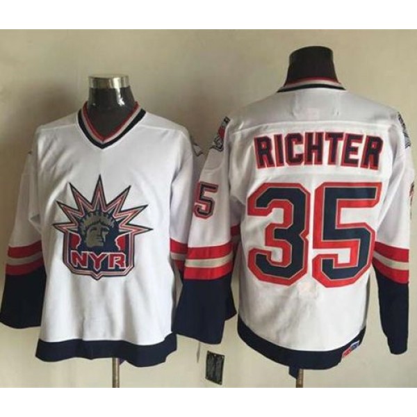 Rangers #35 Mike Richter White CCM Statue Of Liberty Stitched Jersey