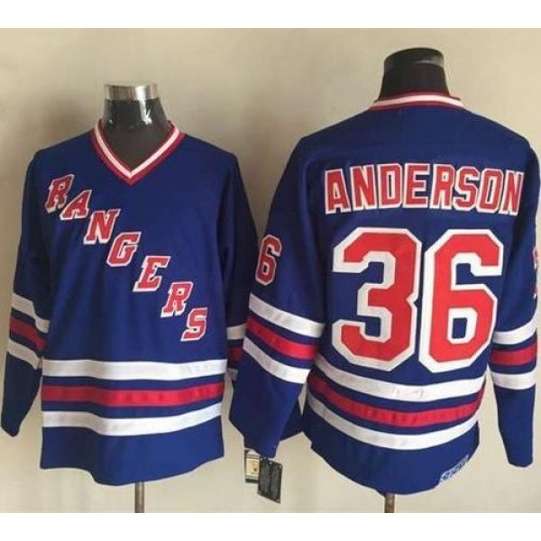 Rangers #36 Glenn Anderson Blue CCM Heroes Of Hockey Alumni Stitched Jersey