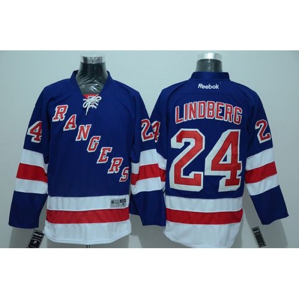 Rangers #24 Oscar Lindberg Blue Stitched Jersey