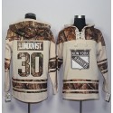 Rangers #30 Henrik Lundqvist Cream Camo Stitched Jersey