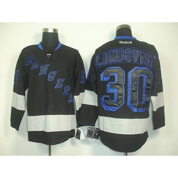 Rangers #30 Henrik Lundqvist Black Ice Stitched Jersey