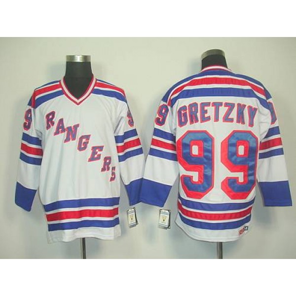 Rangers #99 Wayne Gretzky White CCM Road Stitched Jersey