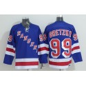 Rangers #99 Wayne Gretzky Stitched Blue CCM Throwback Jersey