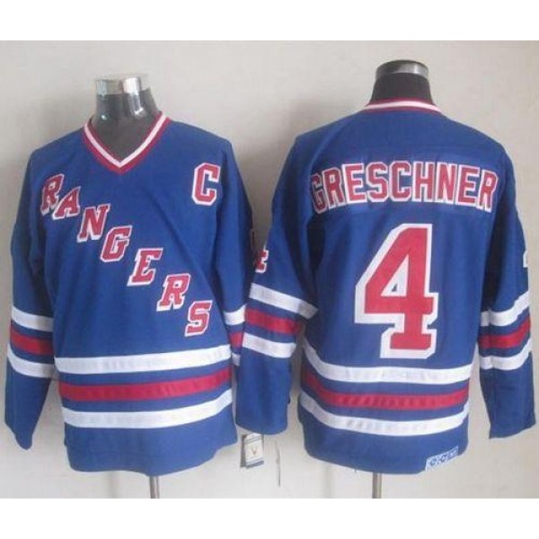 Rangers #4 Ron Greschner Blue CCM Heroes Of Hockey Alumni Stitched Jersey