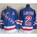 Rangers #2 Brian Leetch Light Blue CCM Throwback Stitched Jersey