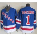 Rangers #1 Eddie Giacomin Light Blue CCM Throwback Stitched Jersey