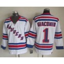 Rangers #1 Eddie Giacomin White CCM Throwback Stitched Jersey