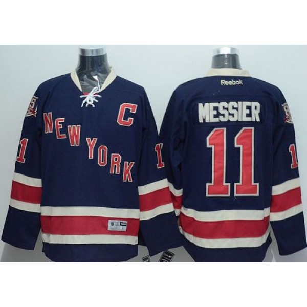 Rangers #11 Mark Messier Dark Blue Third Stitched Jersey