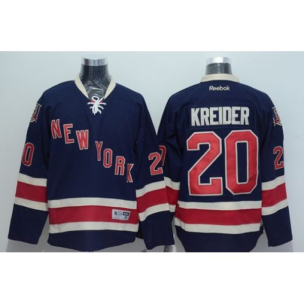 Rangers #20 Chris Kreider Dark Blue Third Stitched Jersey