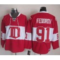 Red Wings #91 Sergei Fedorov Red Winter Classic CCM Throwback Stitched Jersey