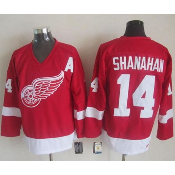 Red Wings #14 Brendan Shanahan Red CCM Throwback Stitched Jersey