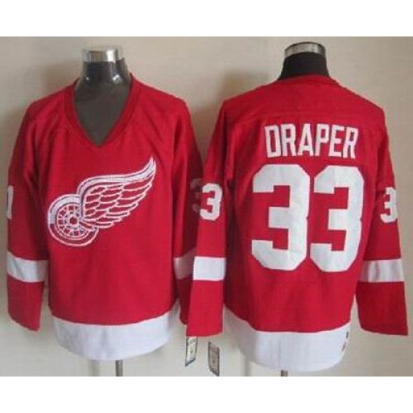 Red Wings #33 Kris Draper Red CCM Throwback Stitched Jersey