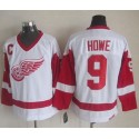 Red Wings #9 Gordie Howe White CCM Throwback Stitched Jersey
