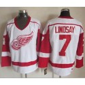 Red Wings #7 Ted Lindsay White CCM Throwback Stitched Jersey