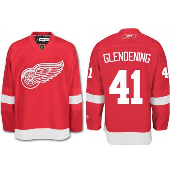 Red Wings #41 Luke Glendening Red Stitched Jersey