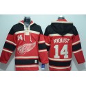 Red Wings #14 Gustav Nyquist Red Sawyer Hooded Sweatshirt Stitched Jersey