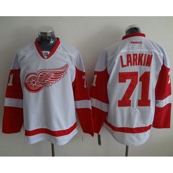 Red Wings #71 Dylan Larkin White Stitched Jersey