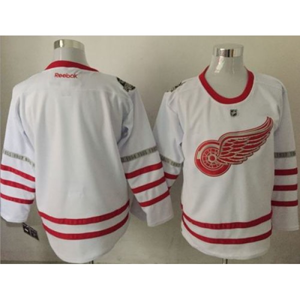 Red Wings Blank White Centennial Classic Stitched Jersey