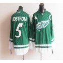 Red Wings St Patty's Day #5 Nicklas Lidstrom Green Stitched Jersey