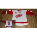 Red Wings #5 Nicklas Lidstrom Stitched White Jersey