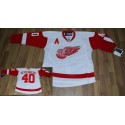 Red Wings #40 Henrik Zetterberg Stitched White Jersey