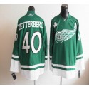 Red Wings St Patty's Day #40 Henrik Zetterberg Green Stitched Jersey