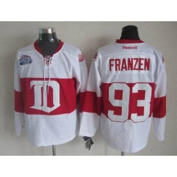 Red Wings #93 Johan Franzen White Winter Classic Stitched Jersey