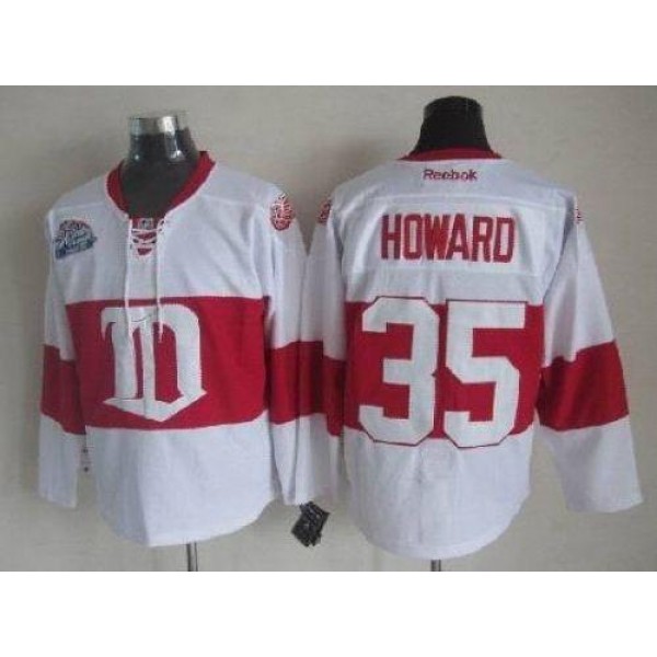 Red Wings #35 Jimmy Howard White Winter Classic Stitched Jersey
