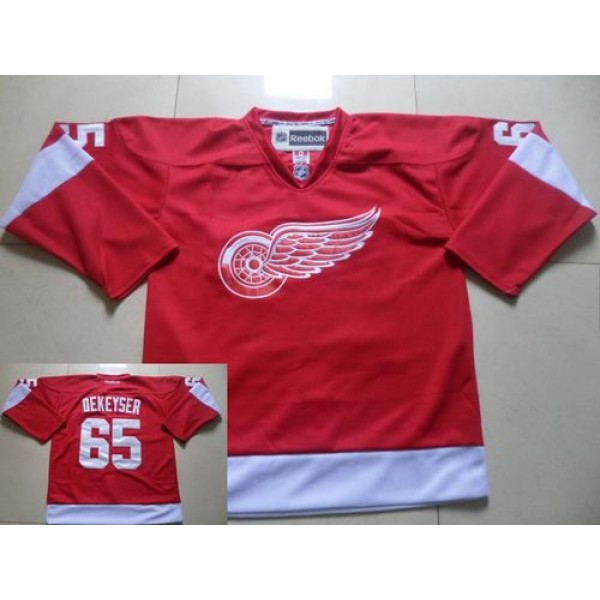 Red Wings #65 Danny DeKeyser Red Stitched Jersey