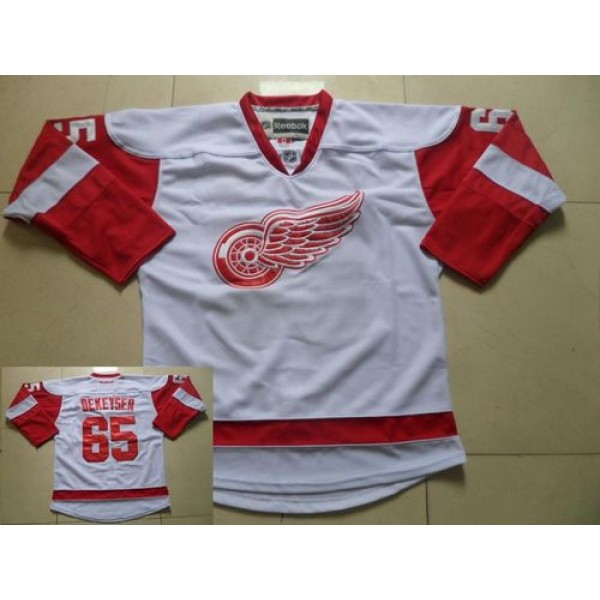 Red Wings #65 Danny DeKeyser White Stitched Jersey