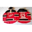 Red Wings #52 Jonathan Ericsson Red Sawyer Hooded Sweatshirt Stitched Jersey